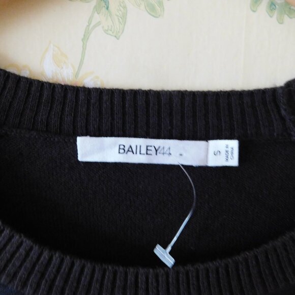 🦔🐾 Anthropologie Bailey 44 Faux Leather Front Sweater - Picture 8 of 10